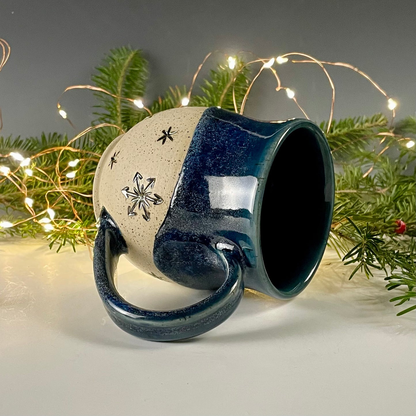 Snowflake Mug Misty Dark Blue