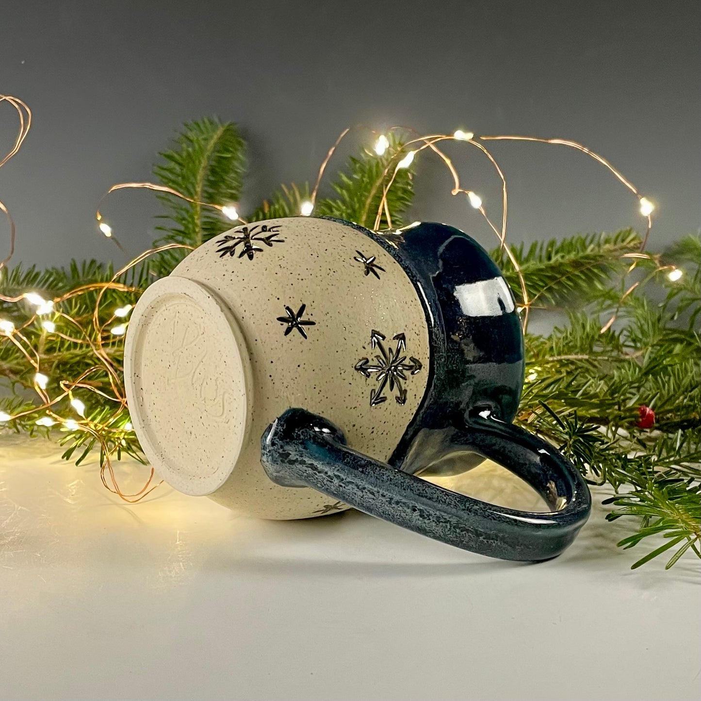 Snowflake Mug Misty Dark Blue