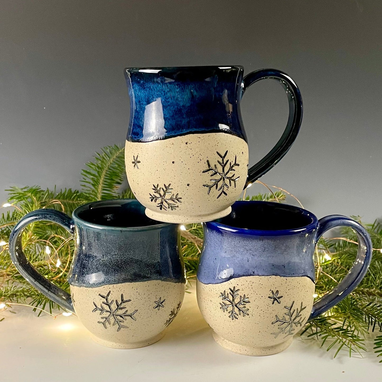 Snowflake Mug Misty Dark Blue