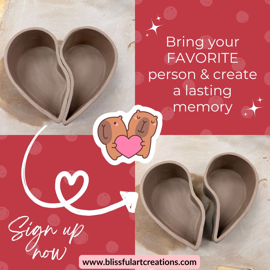 Valentine Day Heart Planters/Dishes Workshop (price is for 2 people)